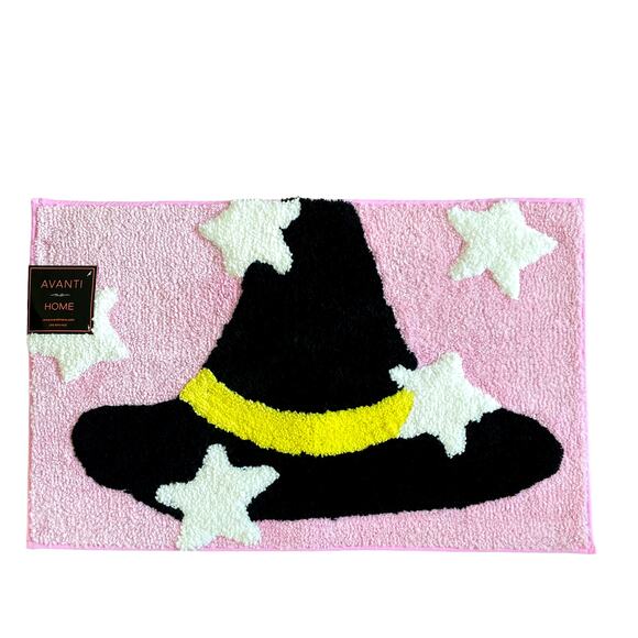 Halloween WITCH HAT Bathroom Rug 20x32 Spooky Posh Pink Home Decor by Avanti New - Picture 1 of 7
